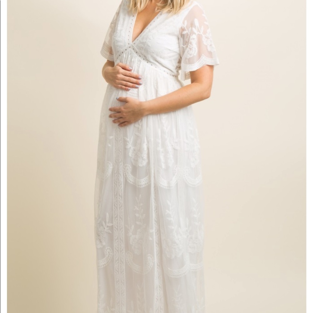 Pinkblush Maternity Lace Dress (runs SMALL)